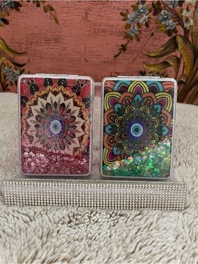 Glittery Mandala Evil Eye Mirrors - Pink or Green